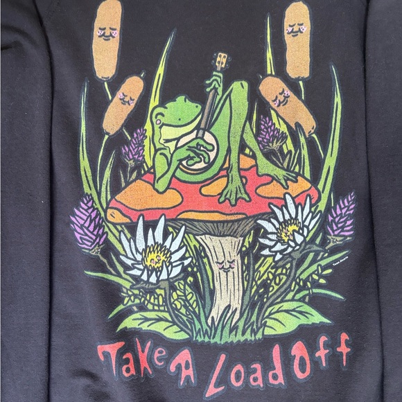 Teen Hearts "Take A Load Off" 100% Cotton Frog Graphic Sweatshirt - Size XL - Picture 9 of 9